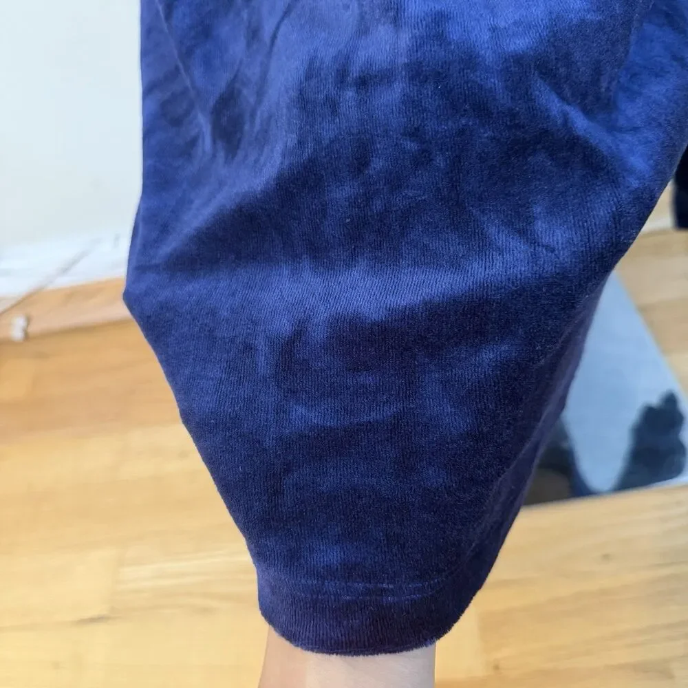 Hanro $180 Long Sleeve Velour Sleepshirt Intense Blue XS Pullover Favorites Cozy